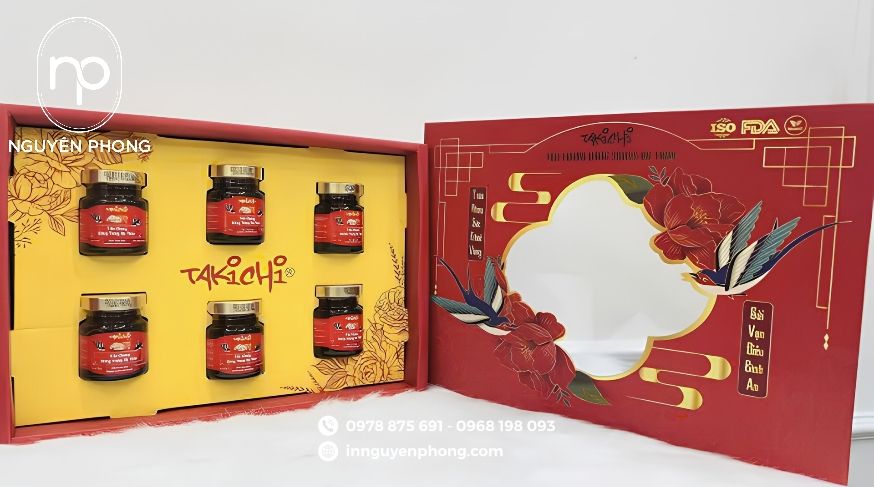 Mẫu hộp yến sào carton sóng in đẹp 